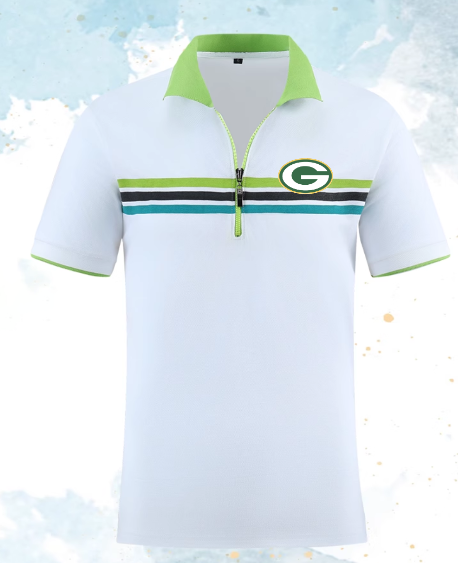 Green Bay Packers white style #1 Men 2025 NFL polo T shirt